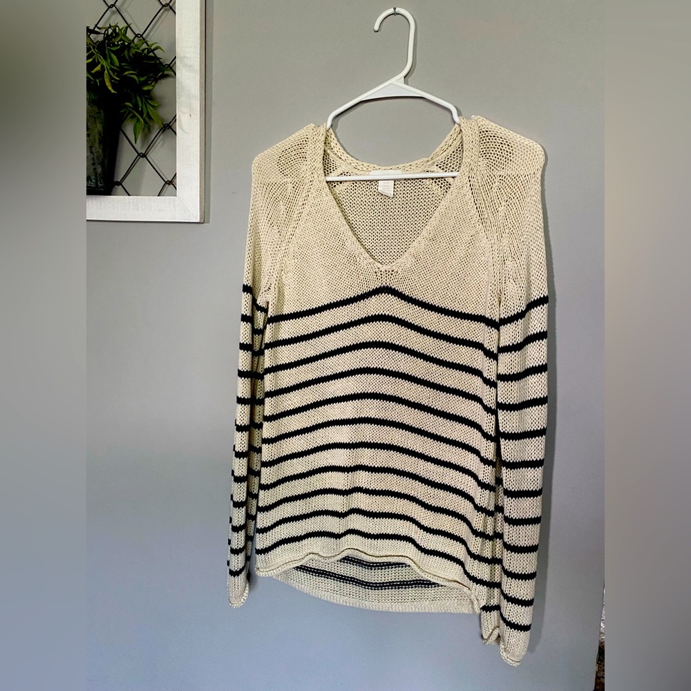 Woven striped sweater